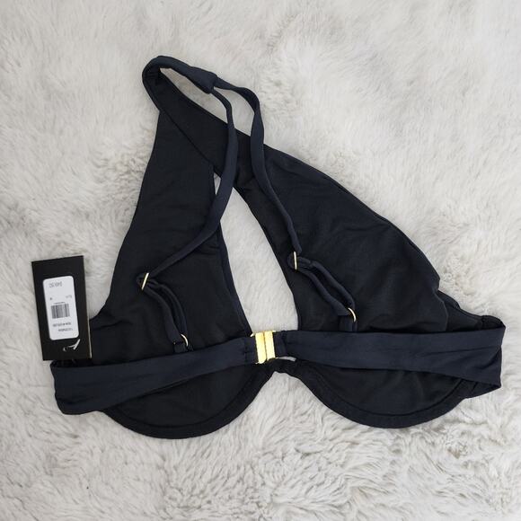 NEW Frederick's of Hollywood Taormina Black One-Shoulder Swimsuit Bikini Top - Picture 7 of 11